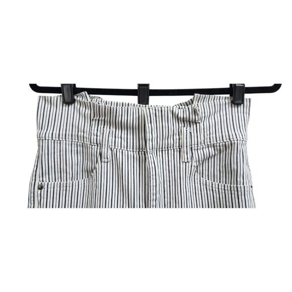 Frame Jeans Womens Size 28 Black White Railroad Stripe Belted Pleated Paperbag - Picture 3 of 11